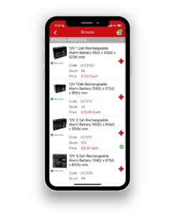 A phone laying flat showcasing favourite products Lift Division App